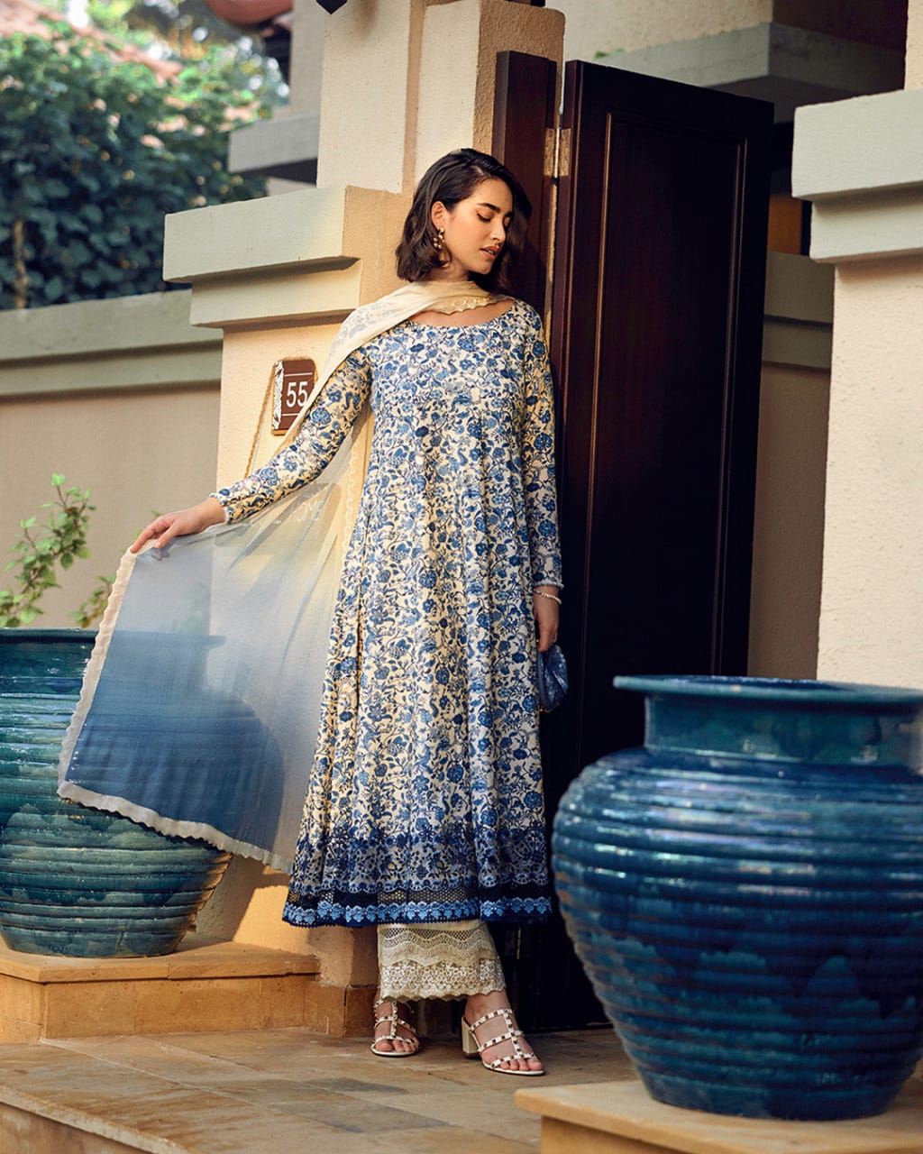 3 Piece Stitched Lawn Suit - Read To Wear