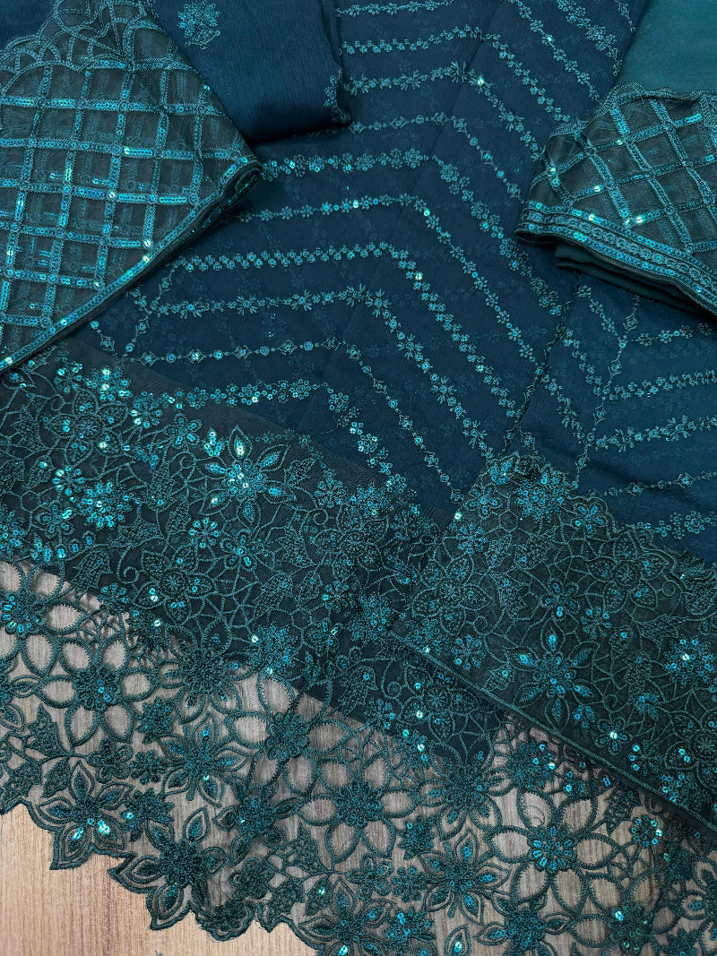 Sequence Embroidered Chiffon – 3PC Ready to Wear