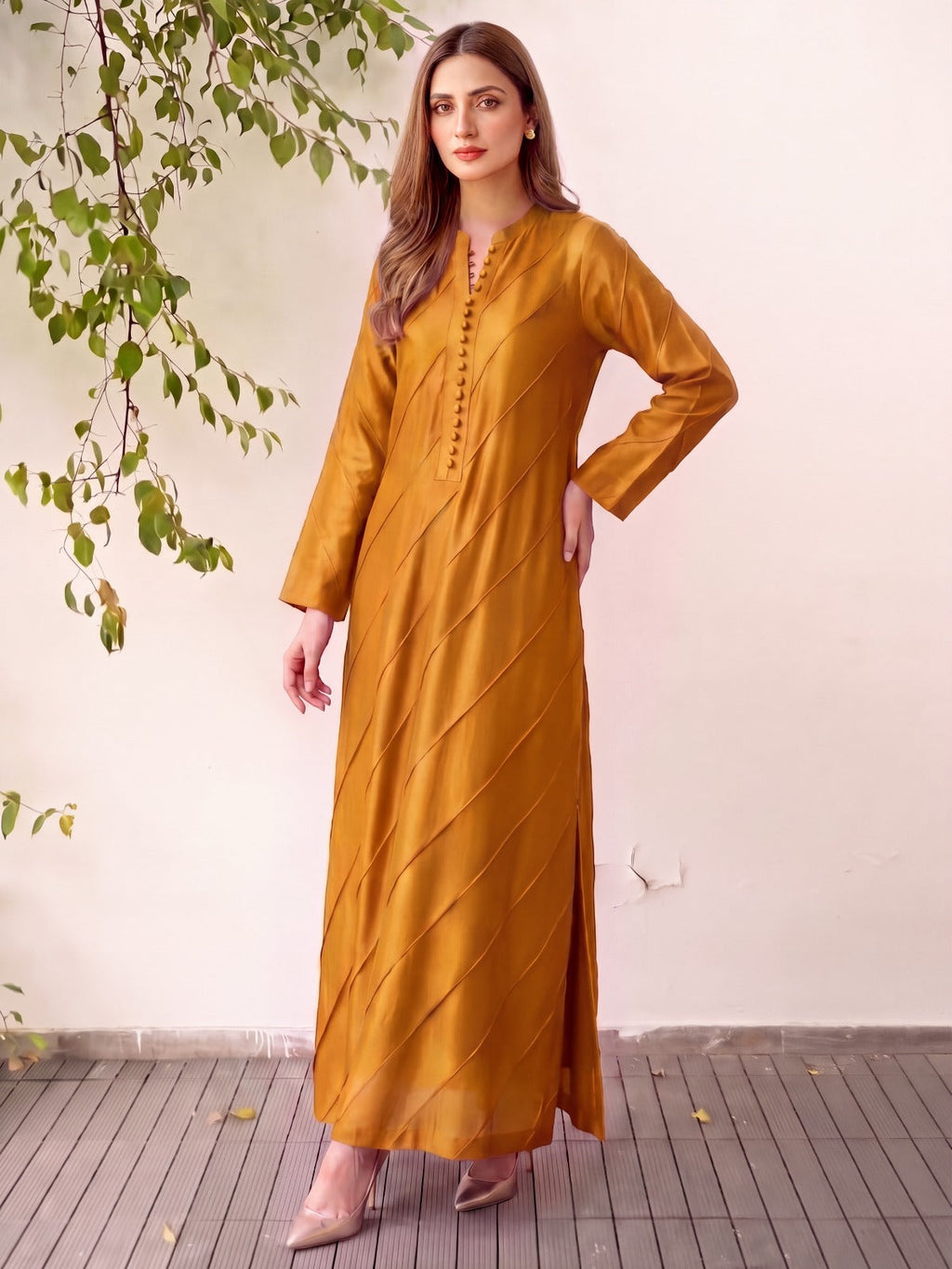 FILZA - MUSTARD KAFTAN SET