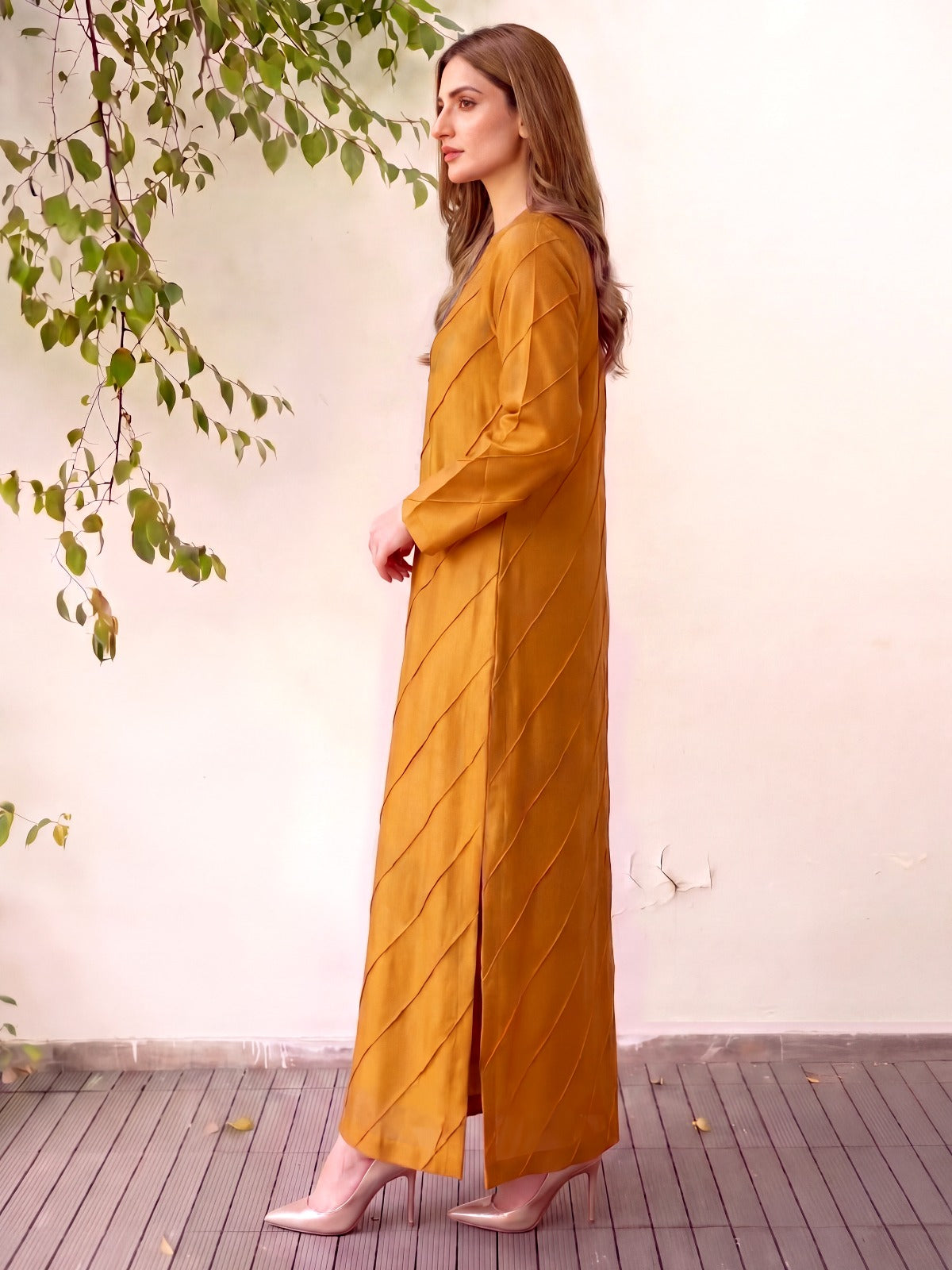 FILZA - MUSTARD KAFTAN SET