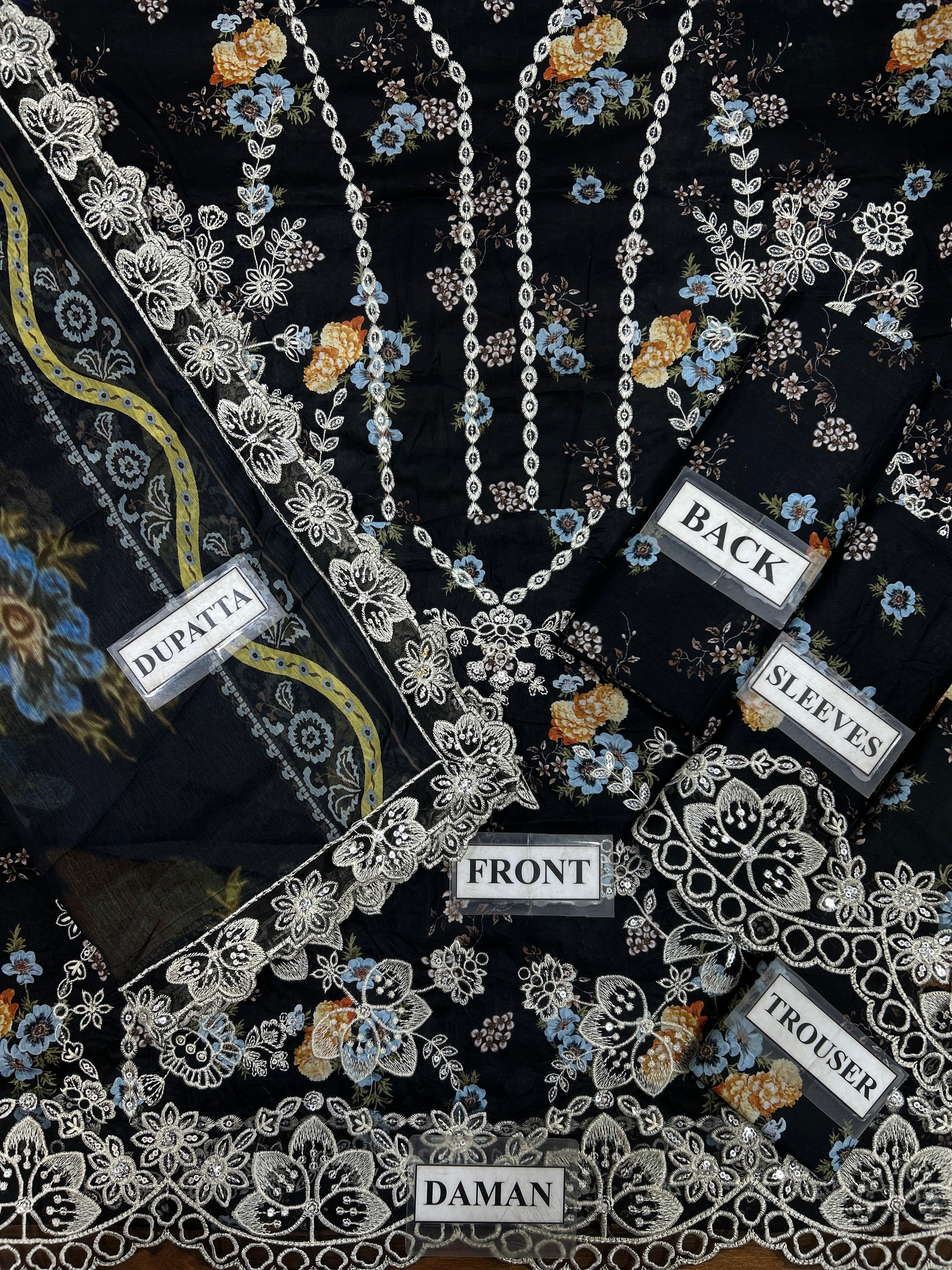 Summer Lawn 2026 | Heavy Sequin Embroidered Black 3-Piece Stitched Suit | Crinkle Chiffon Dupatta