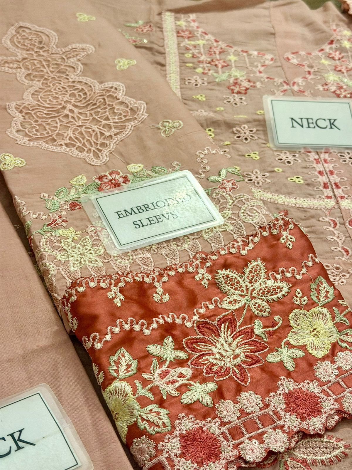Heavy Embroidered Pink Lawn 3-Piece Suit | Schiffli &amp; Spangle Work with Digital Printed Silk Dupatta