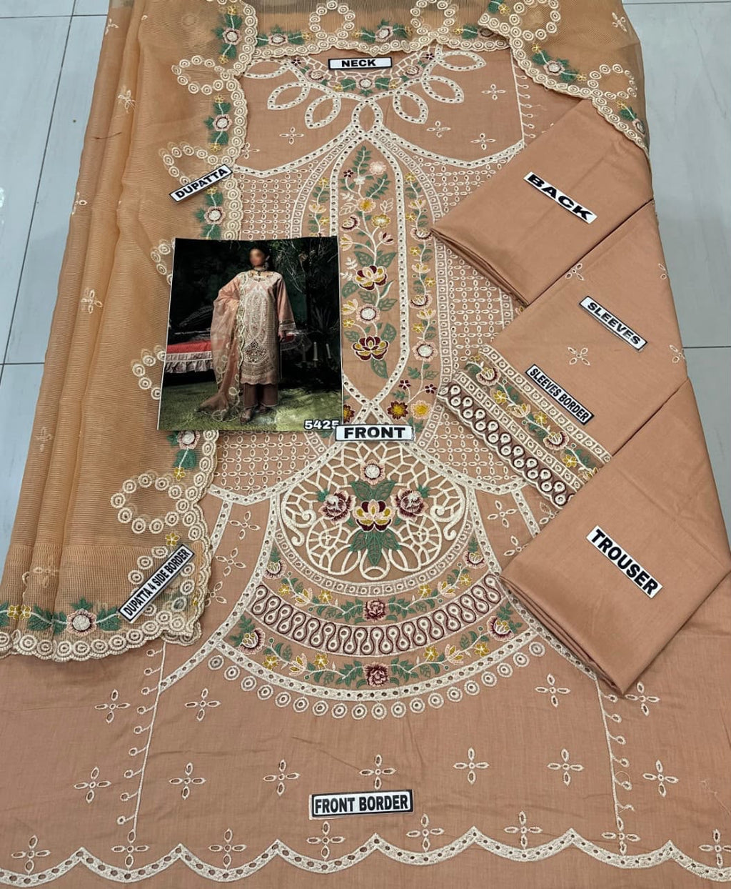 Blush Pink Embroidered Lawn Suit with Khaddi Net Dupatta | Ready to Wear