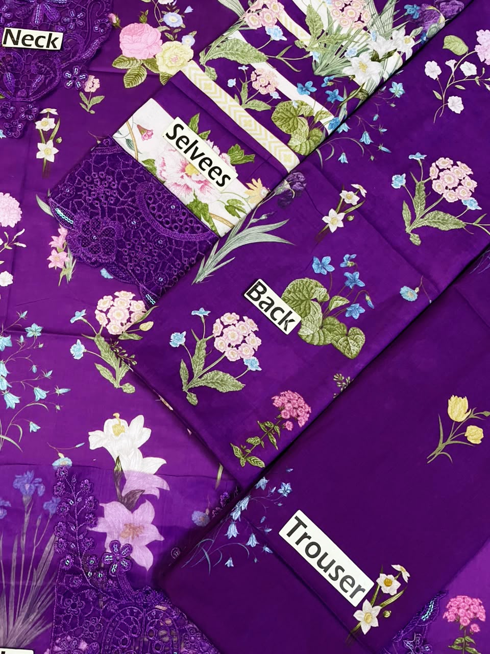 Plum Embroidered Printed Lawn Suit | Ready to Wear
