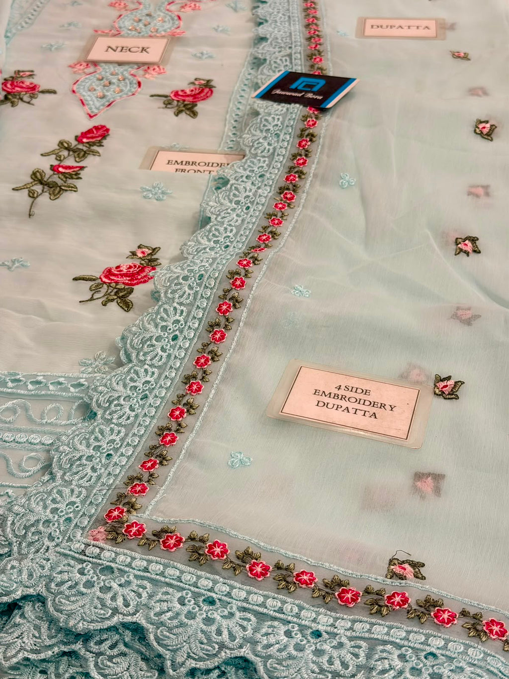 Embroidered Chiffon Suit with Cut Work Dupatta | Ready to Wear
