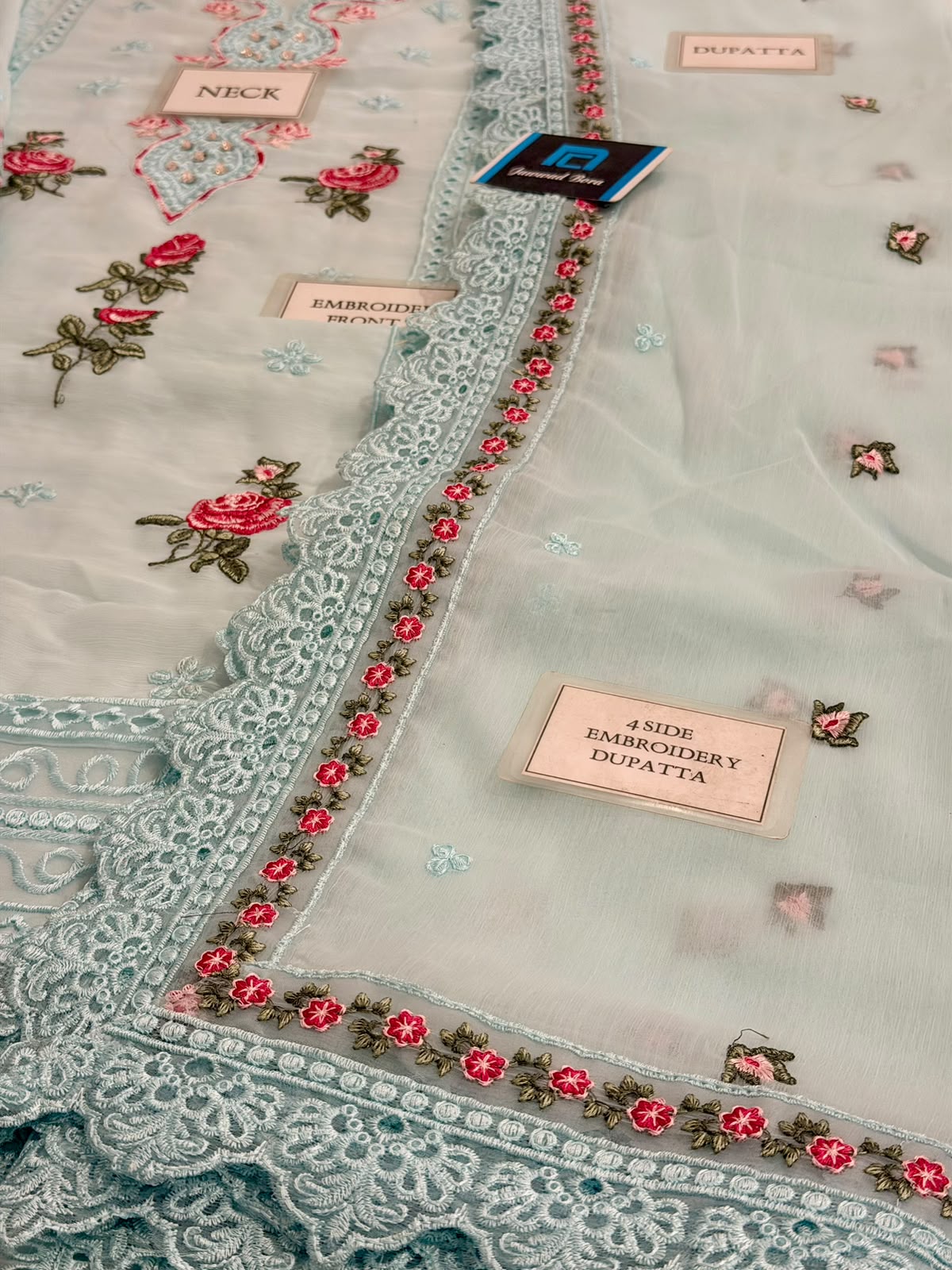 Embroidered Chiffon Suit with Cut Work Dupatta | Ready to Wear