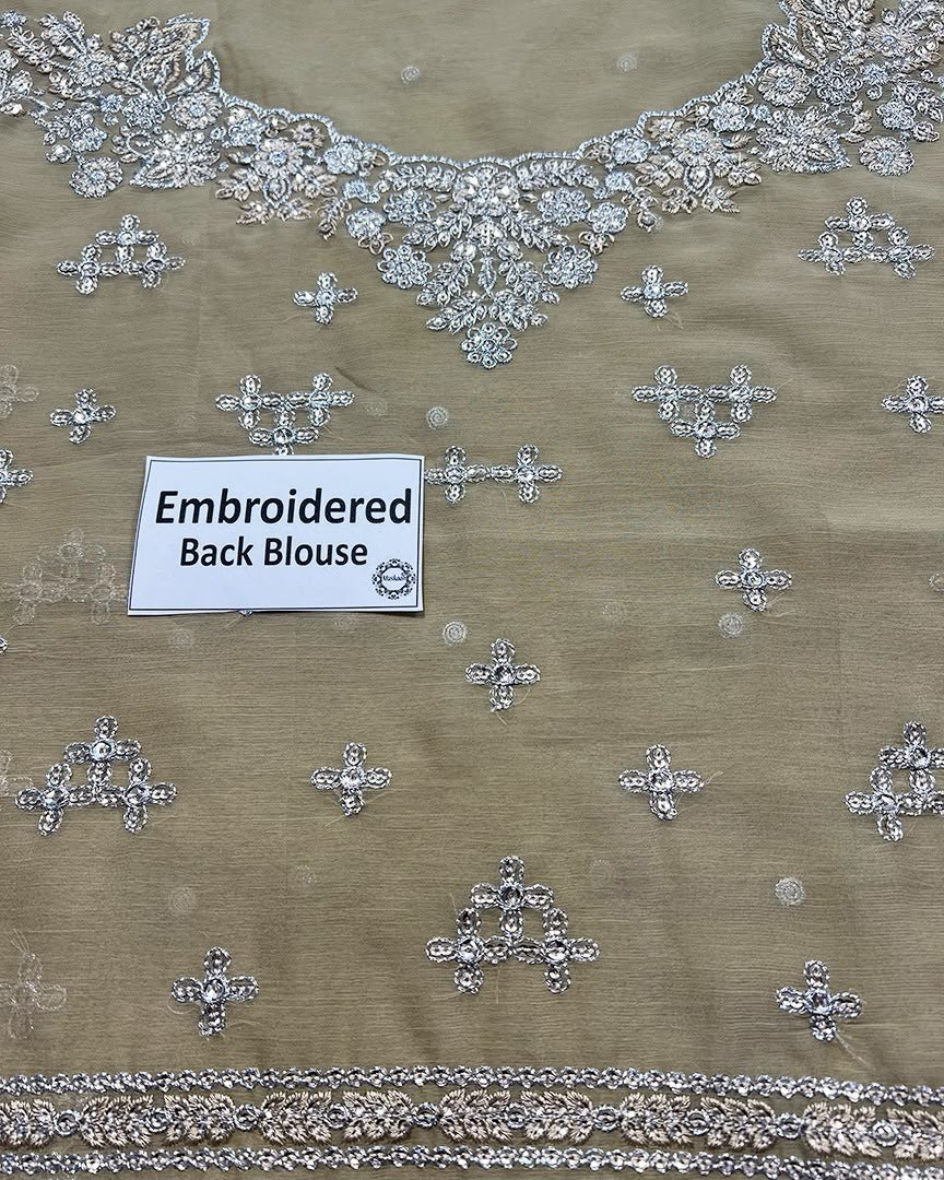 Selene Luminous Grey Sequined Chiffon Designer Saree | RTW