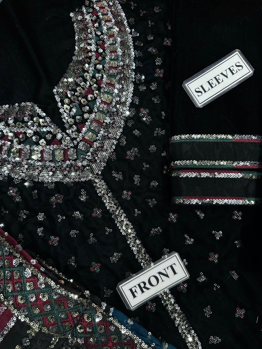 Midnight Velvet Sequenced Winter Festive Suit | RTW