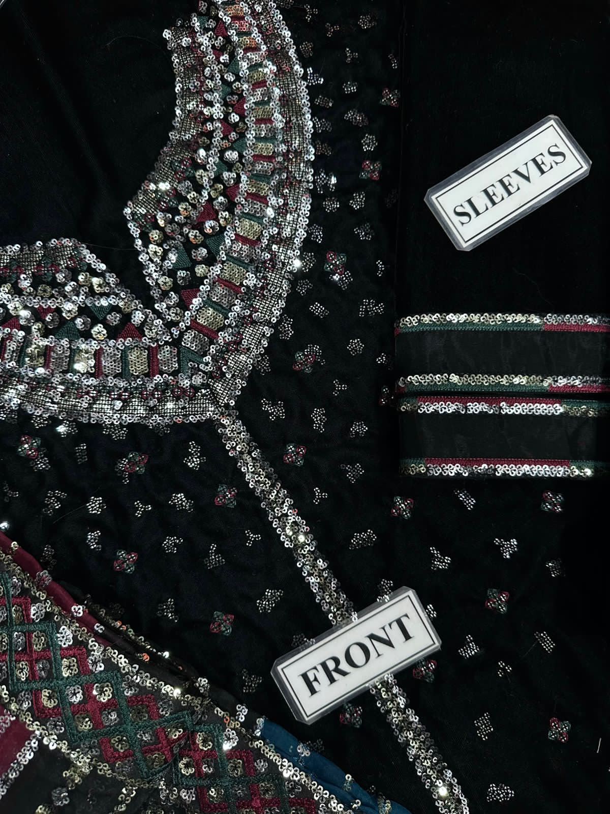 Midnight Velvet Sequenced Winter Festive Suit | RTW