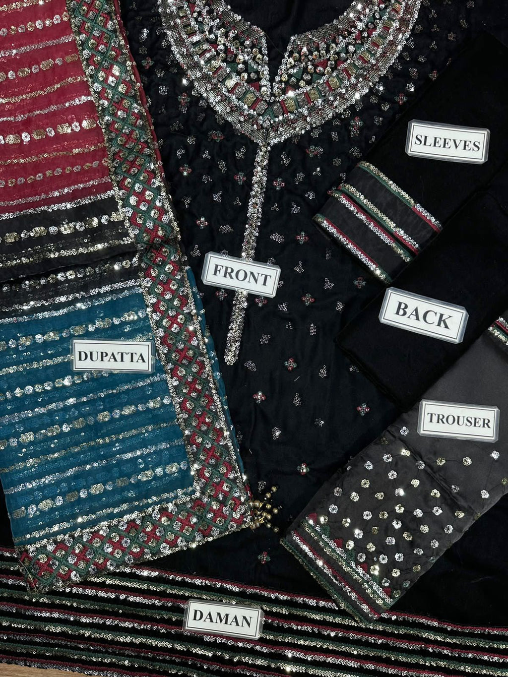 Midnight Velvet Sequenced Winter Festive Suit | RTW