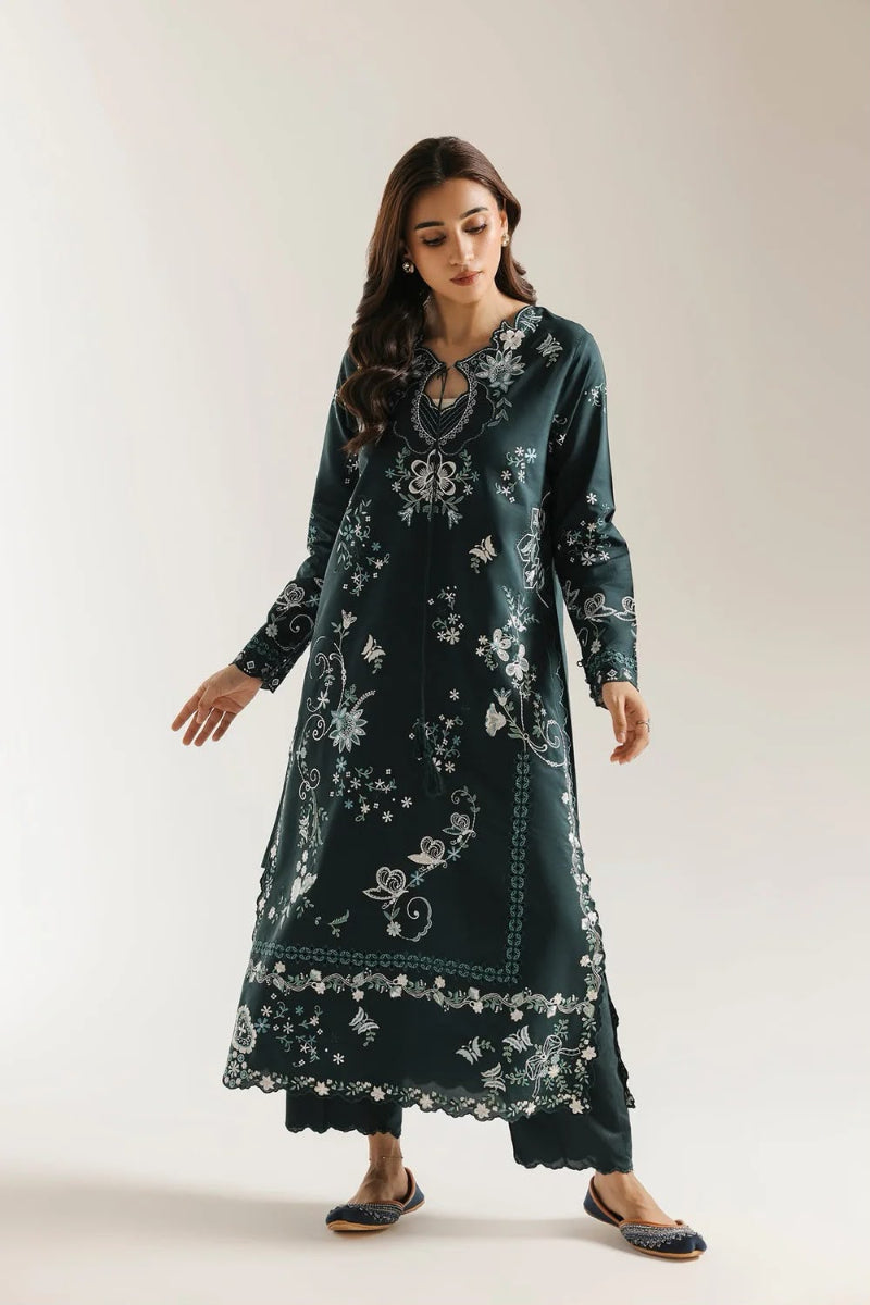 Shalmoz Silk Fully Heavy Embroidered 2-Piece Suit |RTW