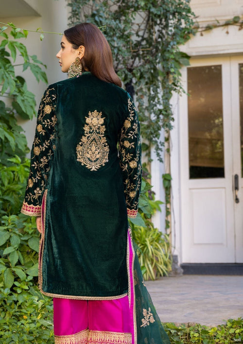 03-PIECE STITCHED VELVET SUIT READY TO WEAR