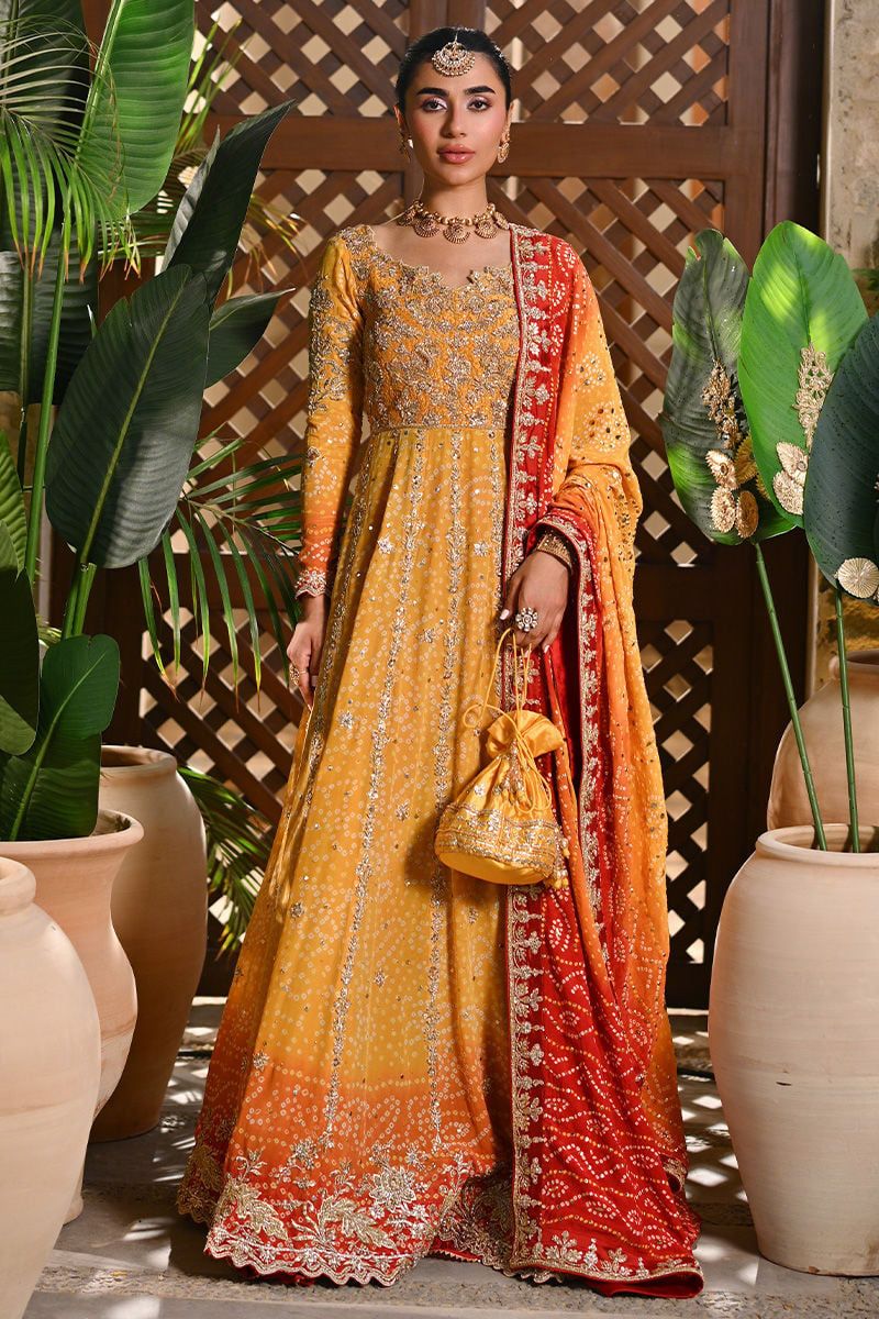 Festive Shaded Chiffon Anarkali Suit with Chunri Dupatta | RTW