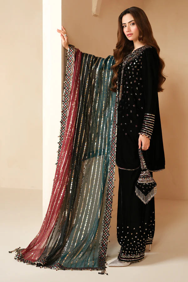 Midnight Velvet Sequenced Winter Festive Suit | RTW