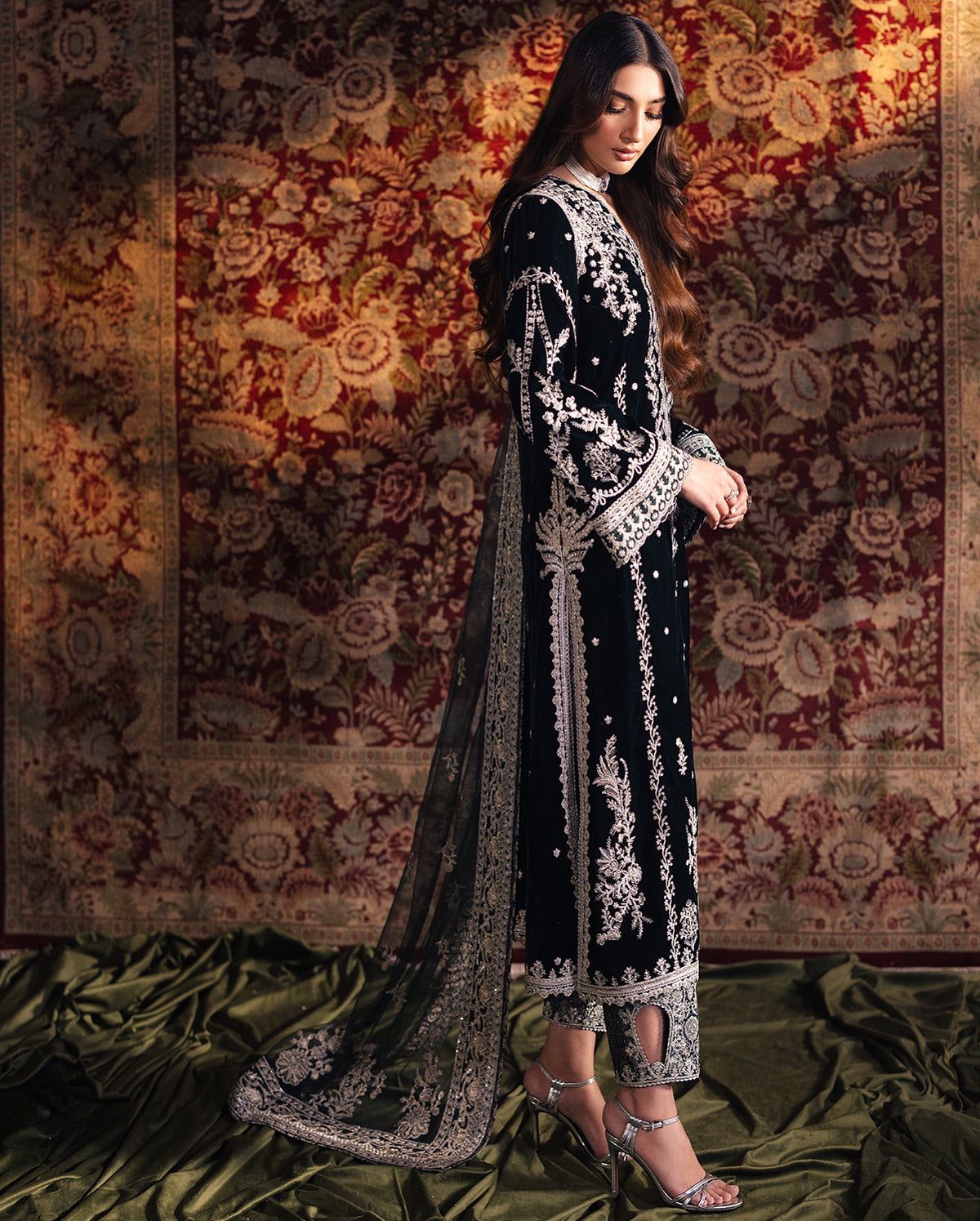 Fully Heavy Embroidered Velvet Festive Suit | RTW