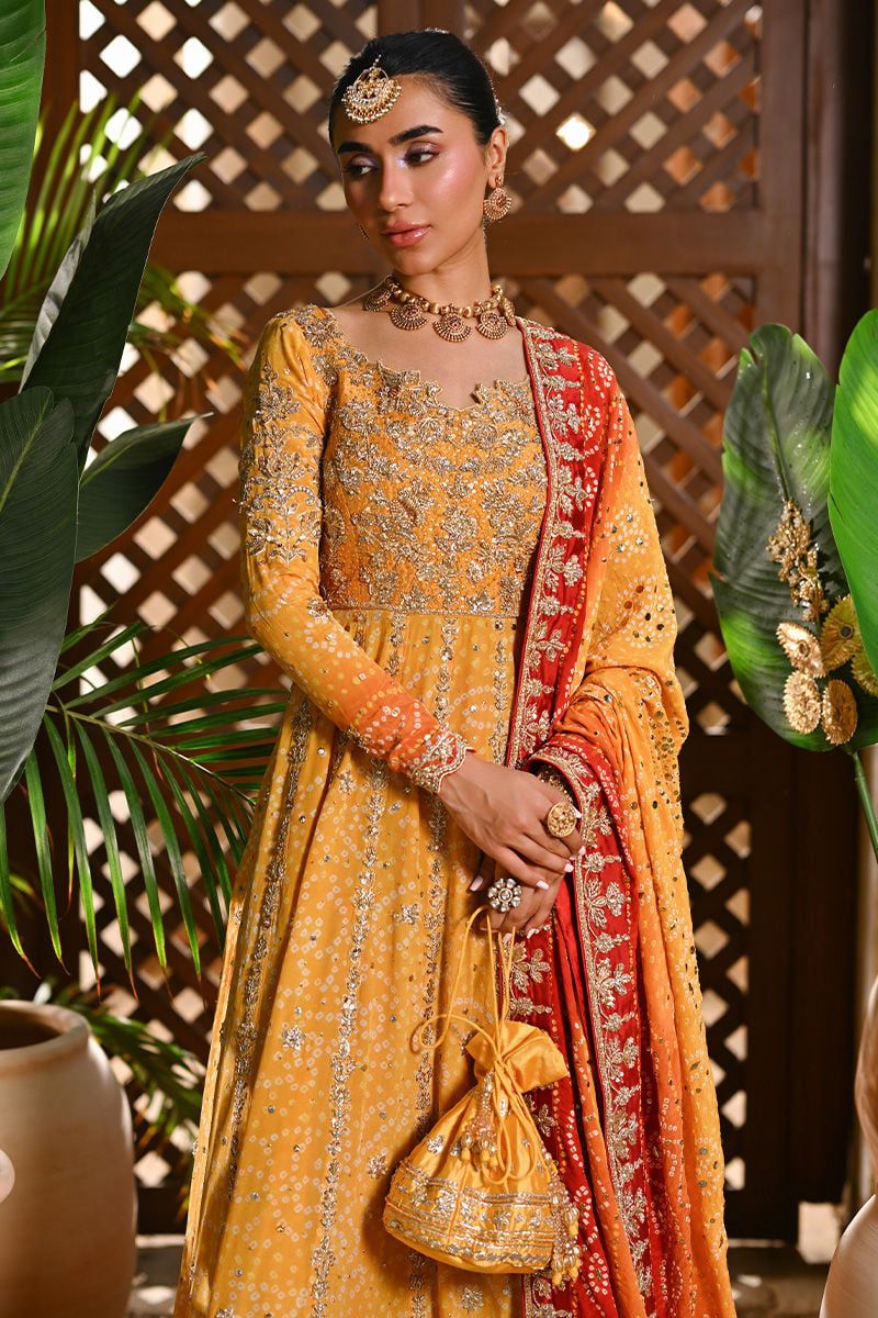 Festive Shaded Chiffon Anarkali Suit with Chunri Dupatta | RTW