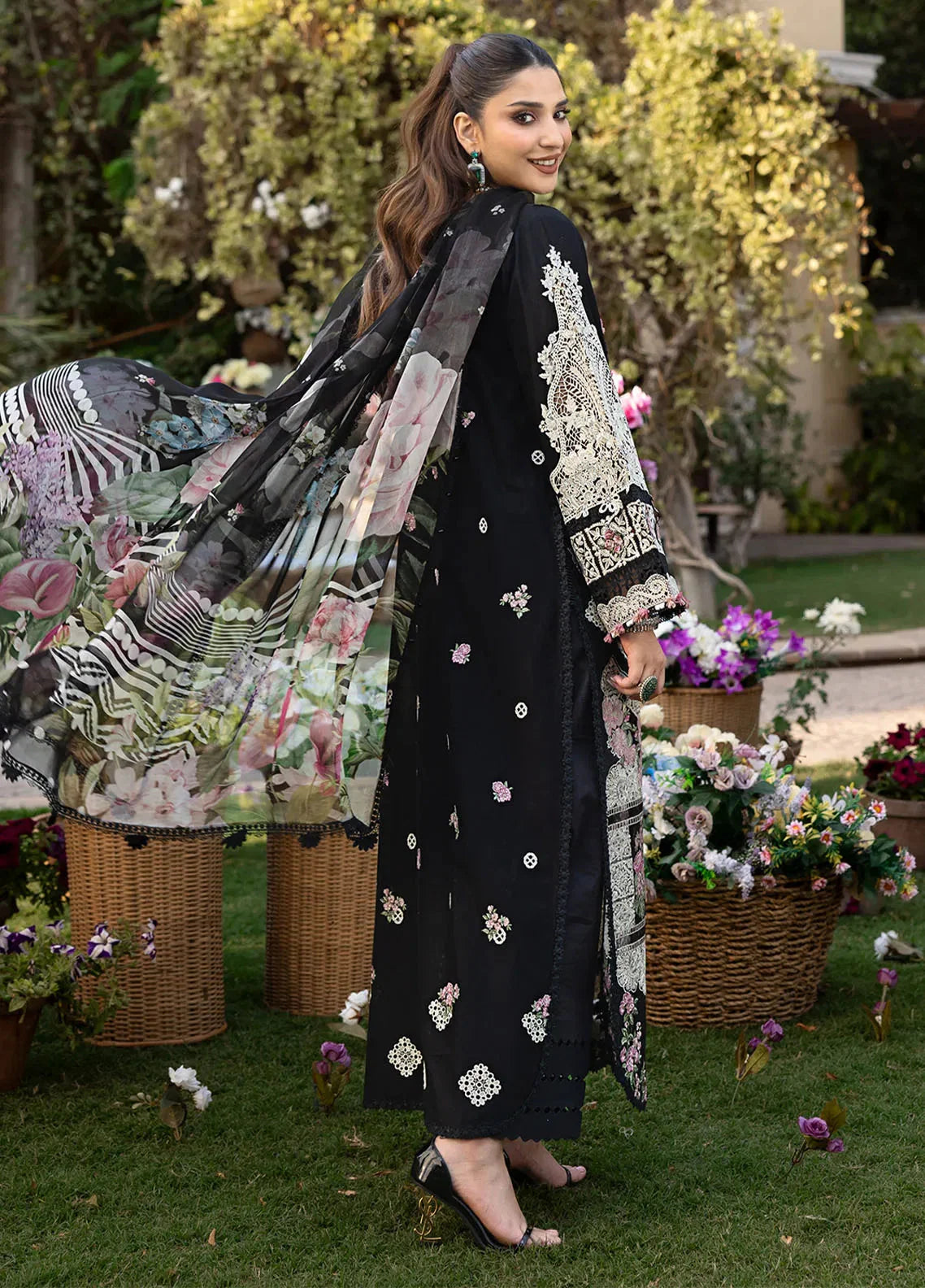 03-Piece Cotton Suit With Chikankari Embroidery - Ready To Wear