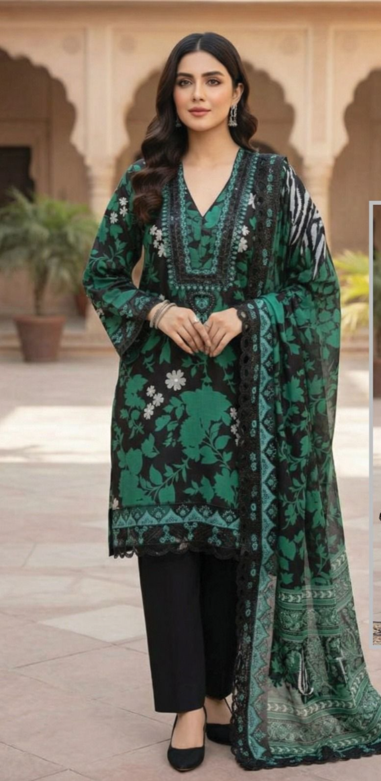 03-Piece Printed Lawn Suit - Ready To Wear