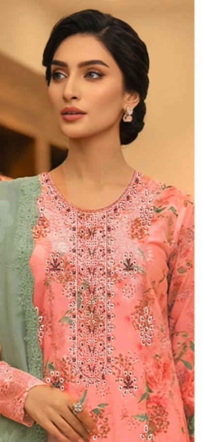 03-Piece Printed Lawn Suit - Ready To Wear