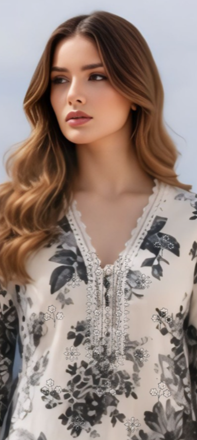 03-Piece Printed Lawn Suit - Ready To Wear