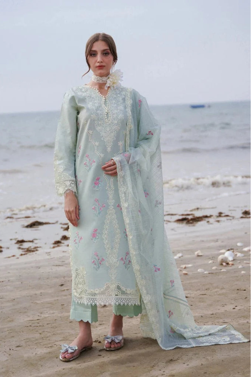 03-Piece Cotton Suit With Embroidery - Ready To Wear