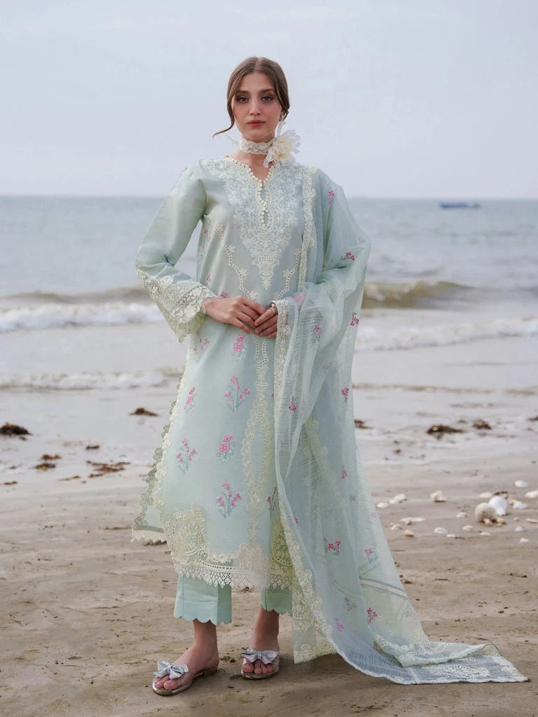 03-Piece Cotton Suit With Embroidery - Ready To Wear