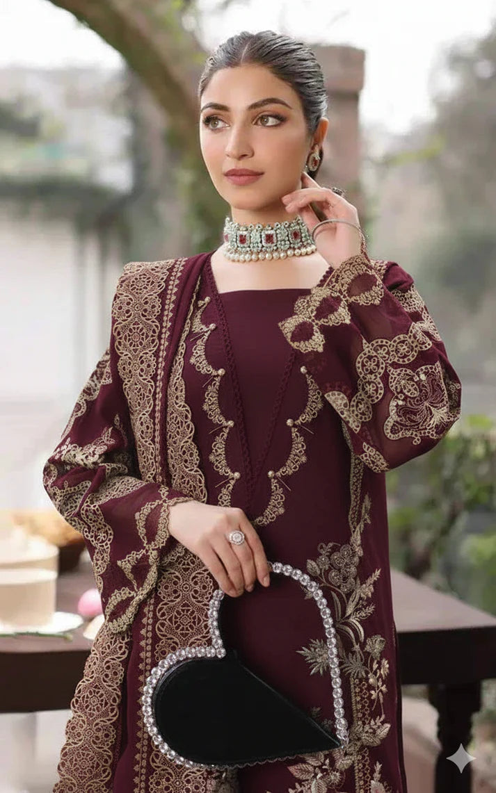 03-Piece Lawn Suit With Embroidery - Ready To Wear