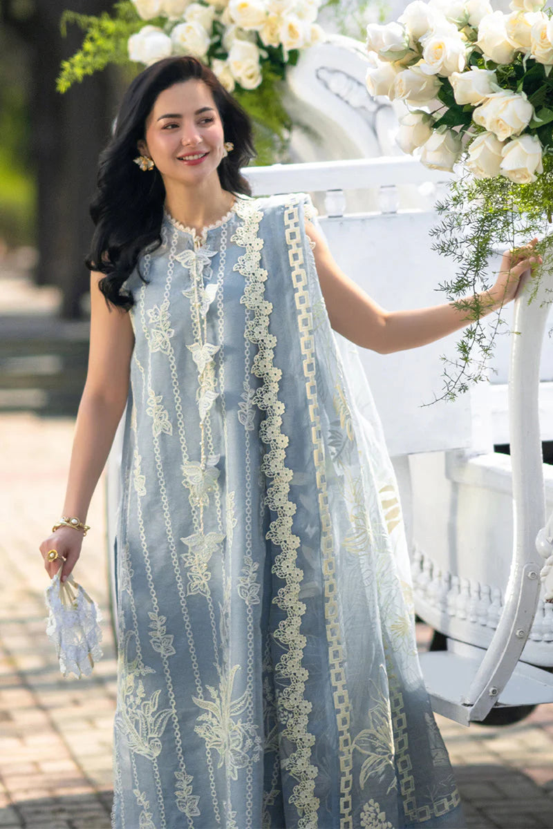 Pastel Blue - Embroidered Lawn Suit | Ready To Wear