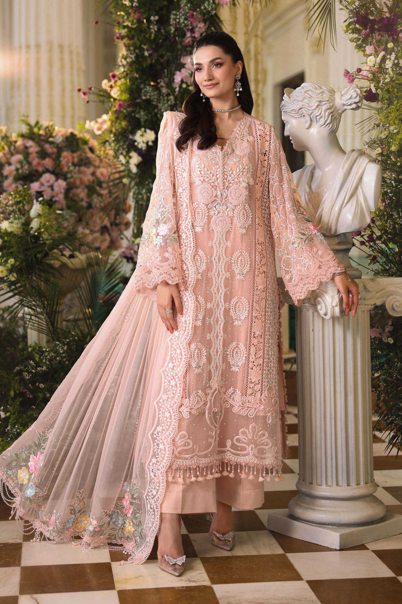 Soft Peach - Embroidered Chiffon Suit | Ready TO Wear