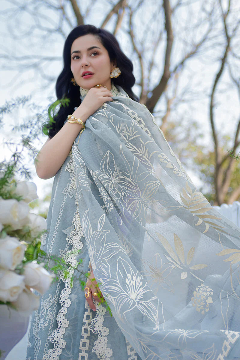 Pastel Blue - Embroidered Lawn Suit | Ready To Wear