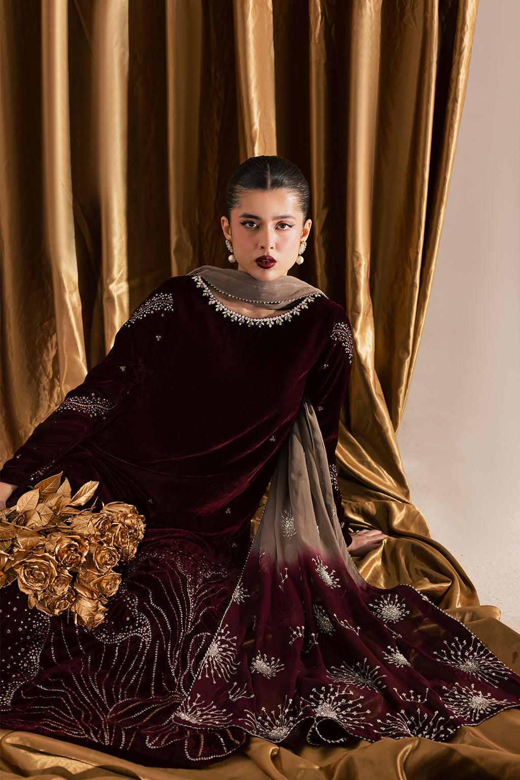 Embroidered Festive Ensemble Micro Velvet 9000 | RTW
