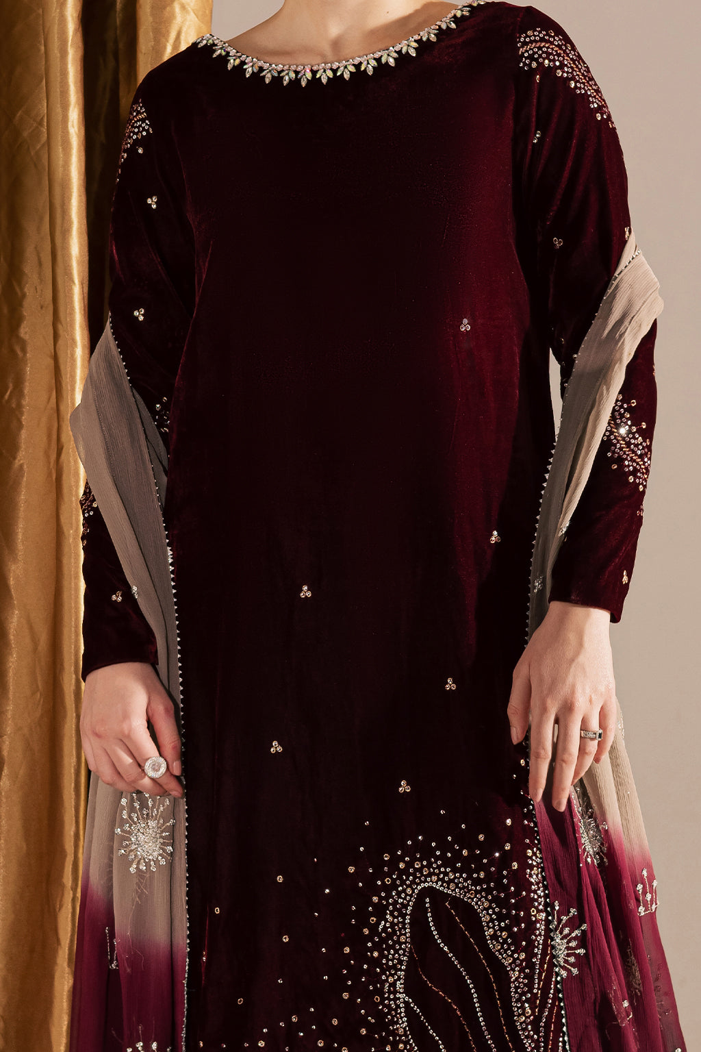 Embroidered Festive Ensemble Micro Velvet 9000 | RTW