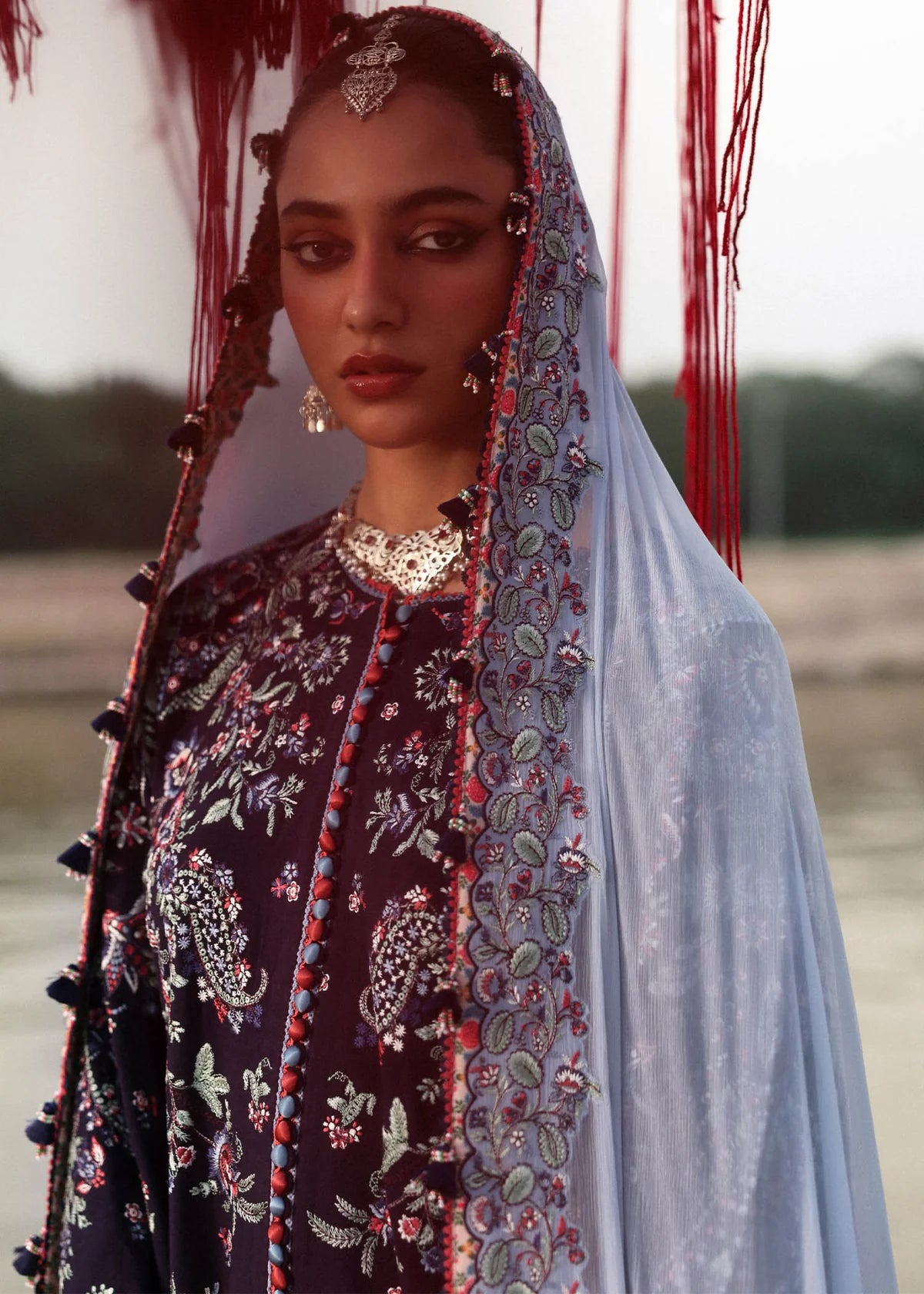 Midnight Plum - Embroidered Cotton Suit | Ready To Wear