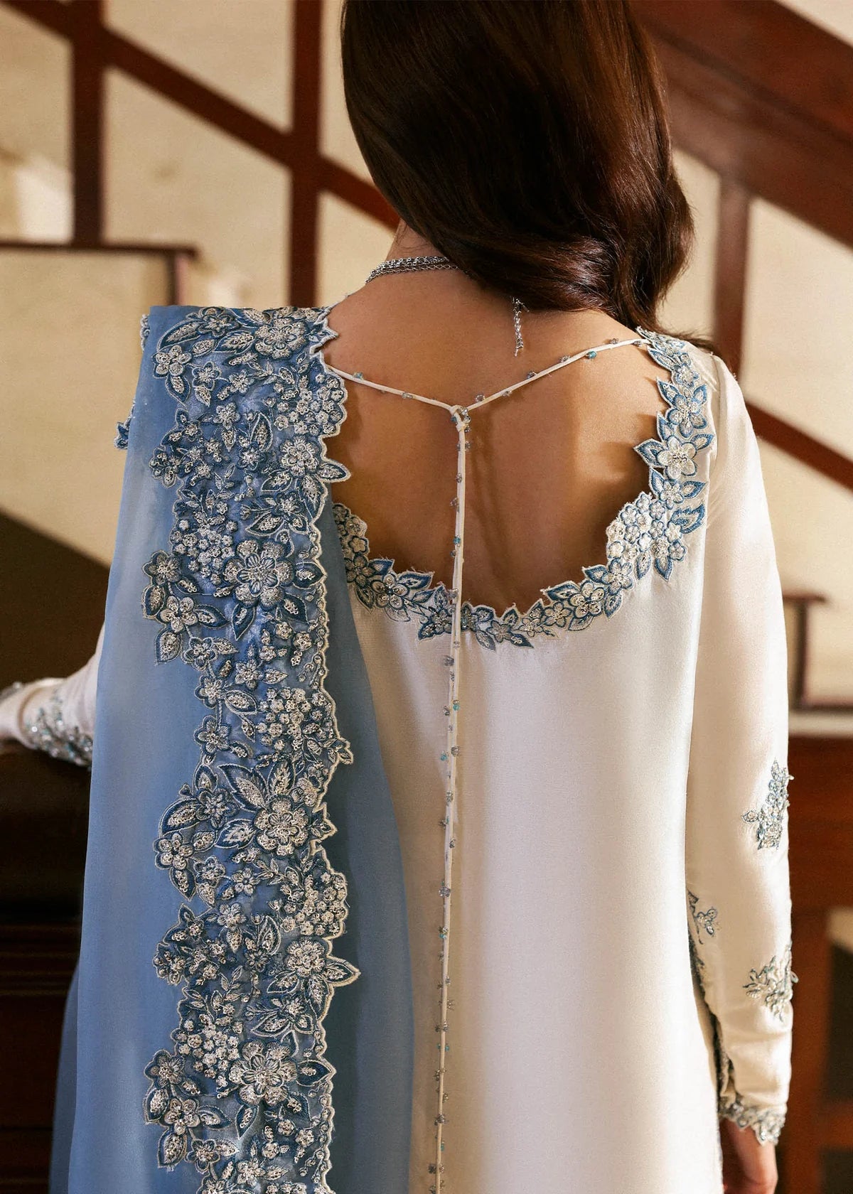 Ivory White - Silk Suit With Organza Dupatta | Ready To Wear