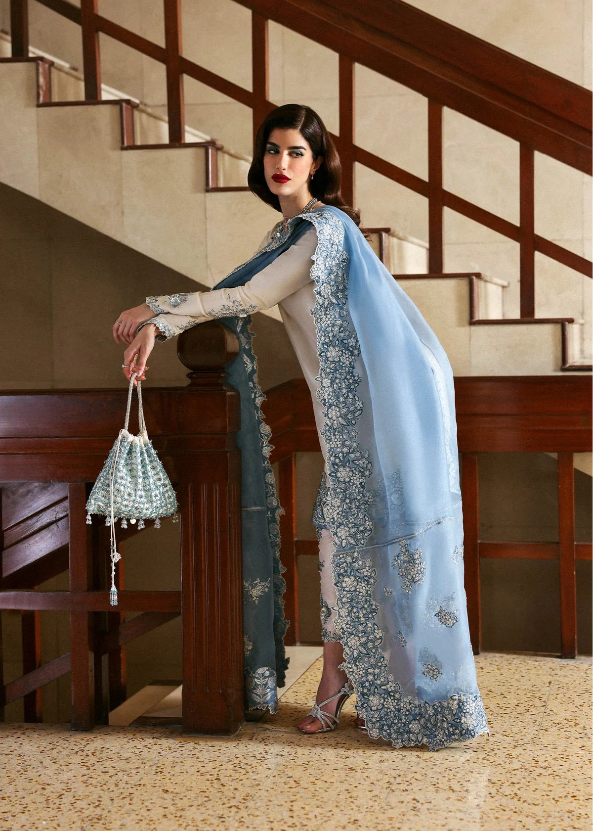 Ivory White - Silk Suit With Organza Dupatta | Ready To Wear