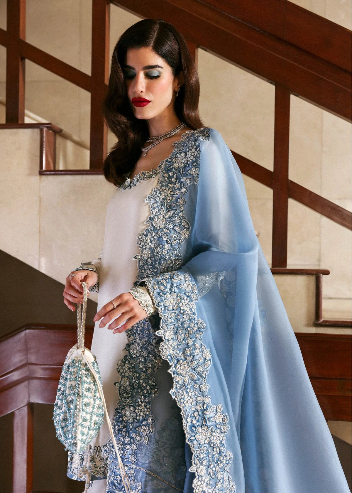 Ivory White - Silk Suit With Organza Dupatta | Ready To Wear