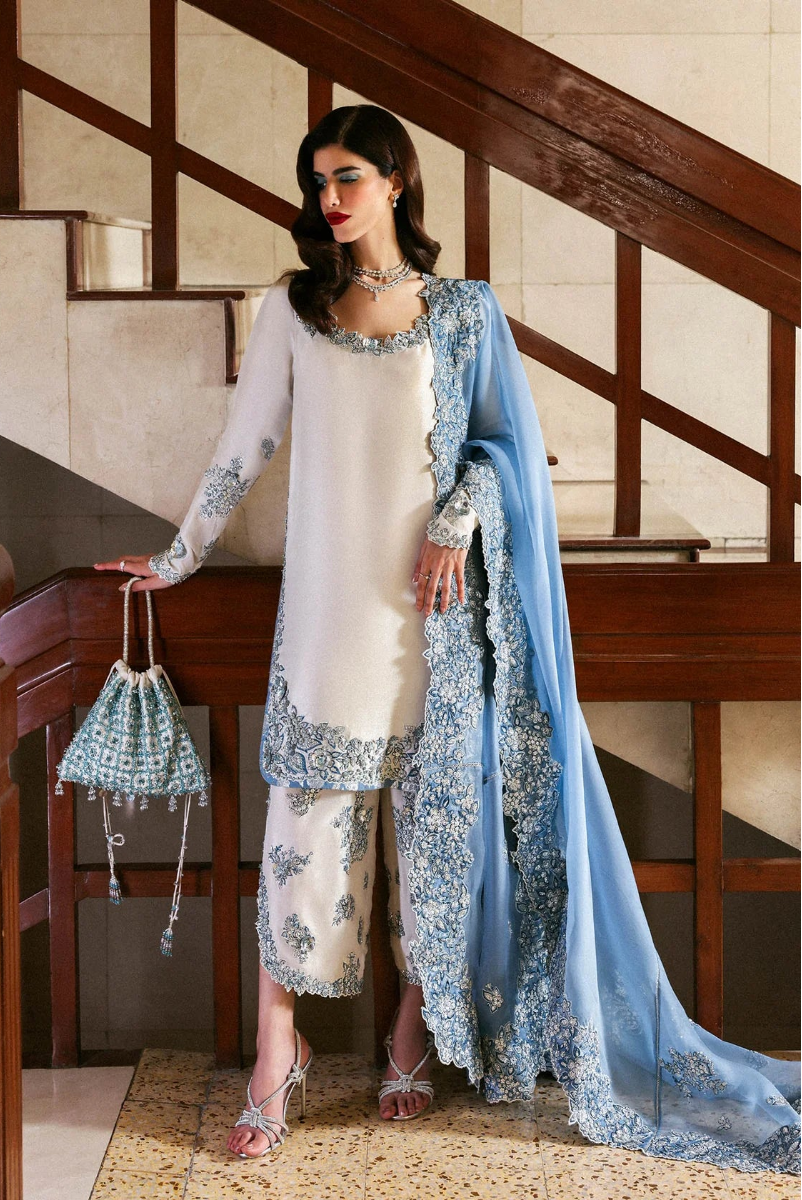 Ivory White - Silk Suit With Organza Dupatta | Ready To Wear