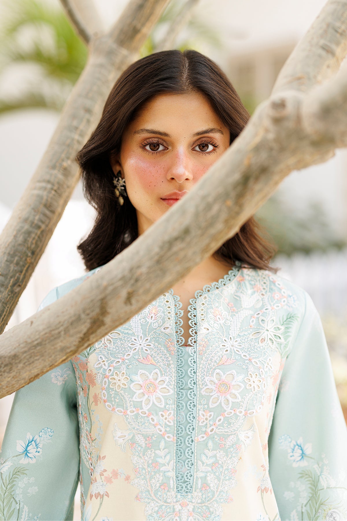 "Pastel Lawn Suit | 4-Side Embroidered Dupatta | Ready To Wear