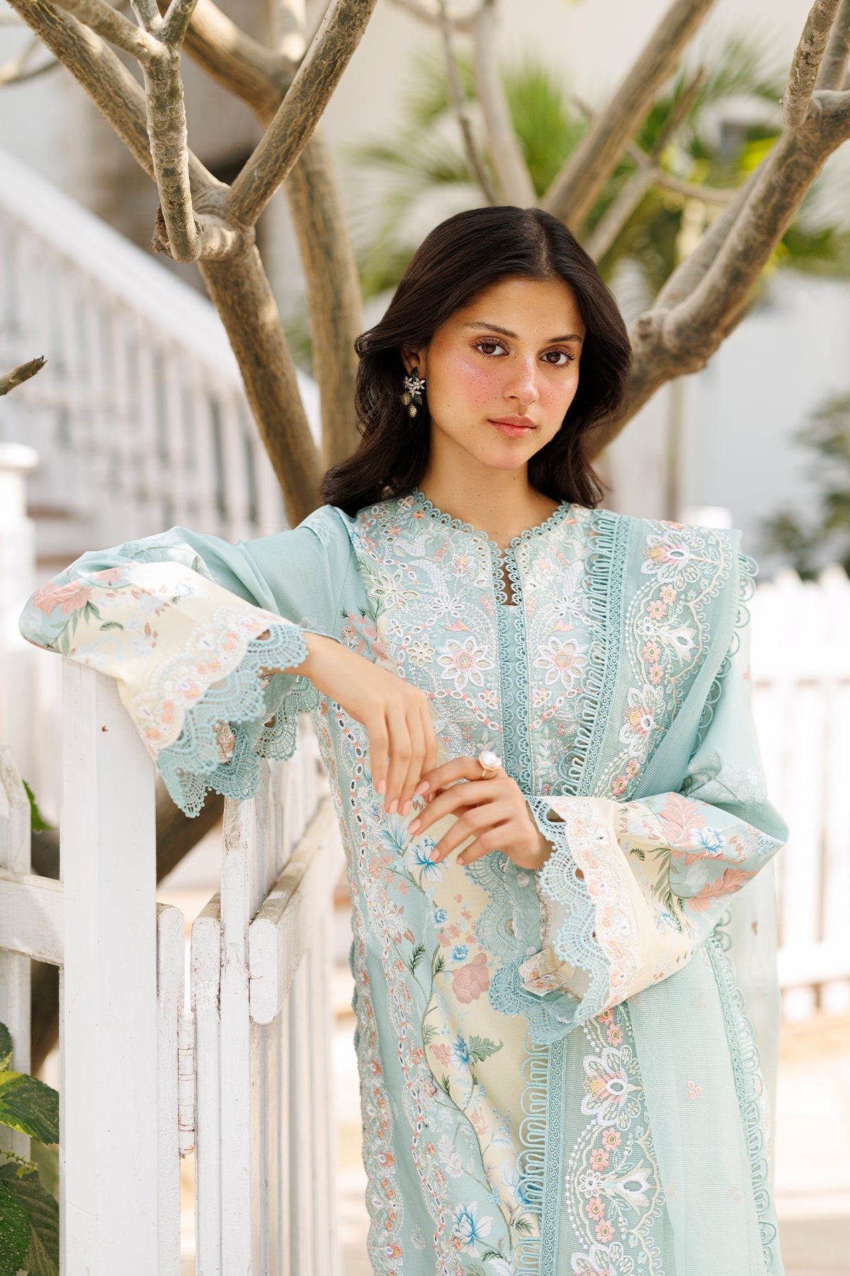 "Pastel Lawn Suit | 4-Side Embroidered Dupatta | Ready To Wear