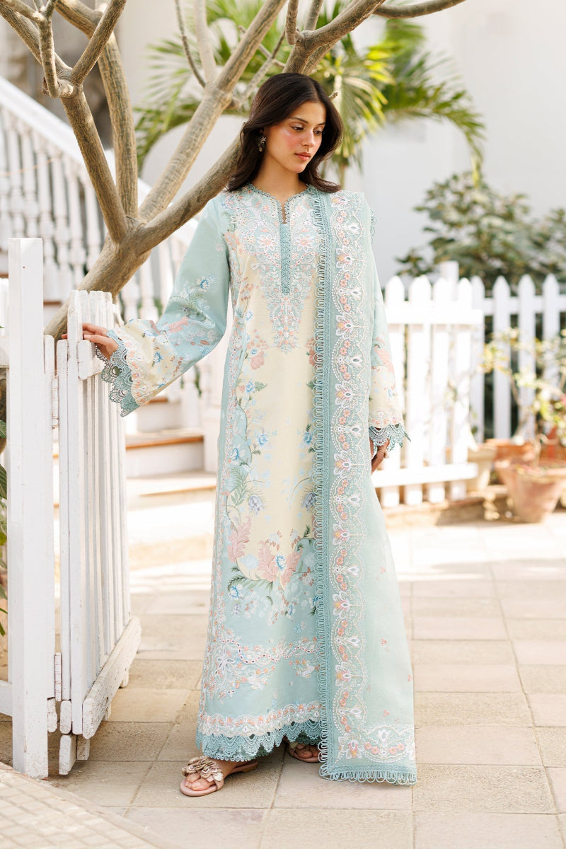 "Pastel Lawn Suit | 4-Side Embroidered Dupatta | Ready To Wear