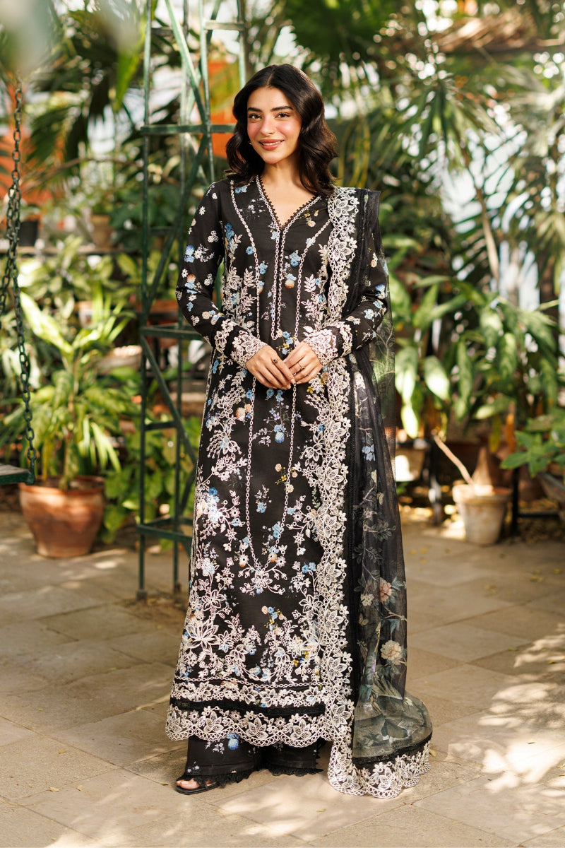 Summer Lawn 2026 | Heavy Sequin Embroidered Black 3-Piece Stitched Suit | Crinkle Chiffon Dupatta